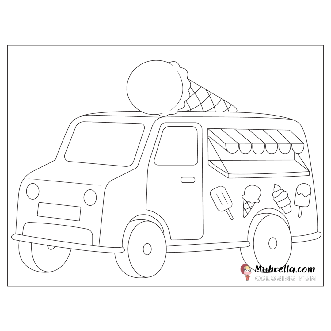 Ice Cream Truck Coloring Page